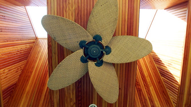A ceiling fan.