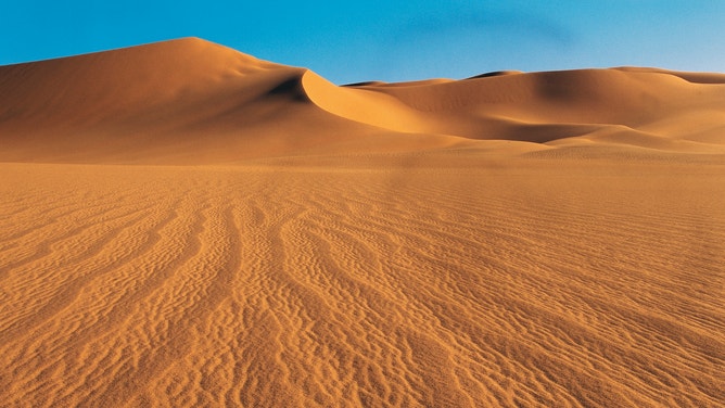 Sand dunes of the Sahara Desert in Libya.