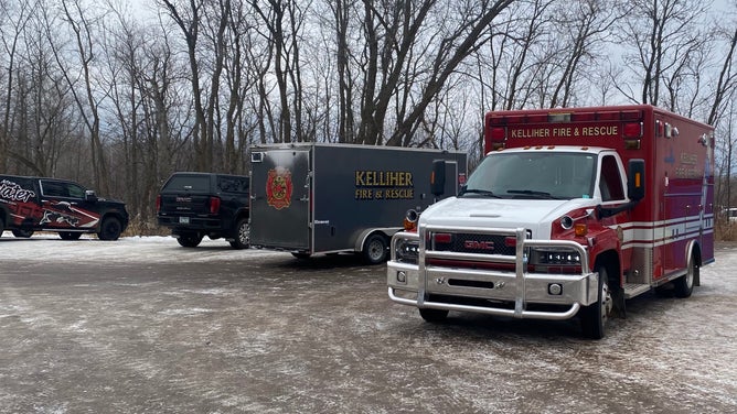 First responders with Kelliher Fire and Rescue.