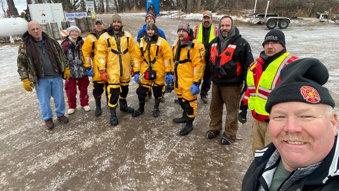 First responders with Kelliher Fire and Rescue.