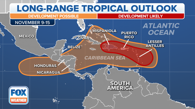 The long range tropical outlook ahead of the Artemis 1 launch.