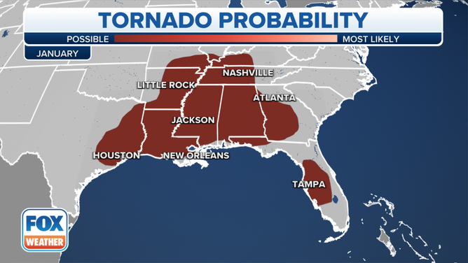 January's tornado probability.