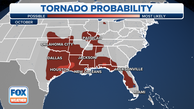 October's tornado probability.