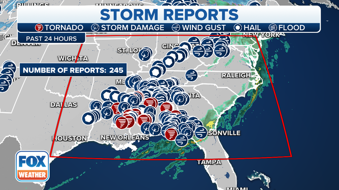 Storm reports from the tornado outbreak