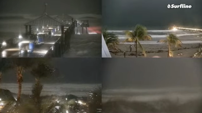 Live cameras show Florida coast as Hurricane Nicole approaches