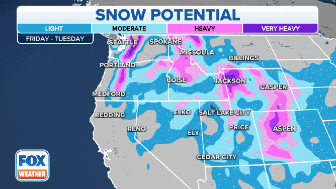 West snow and rain potential