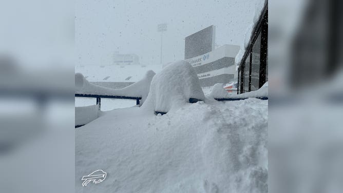 Buffalo Highmark Stadium in the snow