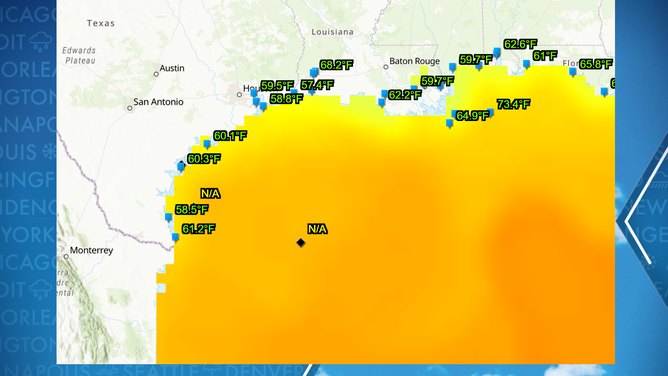 Water temperatures Gulf of Mexico