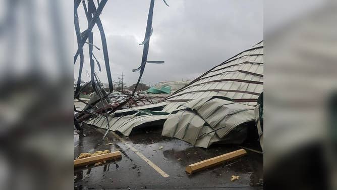 Damage at Jefferson Parish Sheriff's Office Training Academy and Range in Harvey, Louisiana on December 14, 2022.