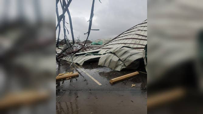 Damage at Jefferson Parish Sheriff's Office Training Academy and Range in Harvey, Louisiana on December 14, 2022.
