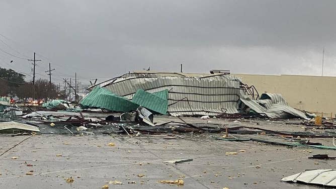 Damage at Jefferson Parish Sheriff's Office Training Academy and Range in Harvey, Louisiana on December 14, 2022.