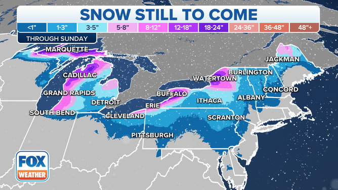 Snowfall forecast map