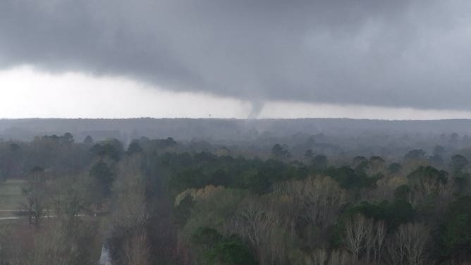 Possible tornado spotted near Shreveport, Louisiana on December 13, 2022.