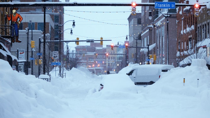 Downtown Buffalo, NY on morning of December 26, 2022.