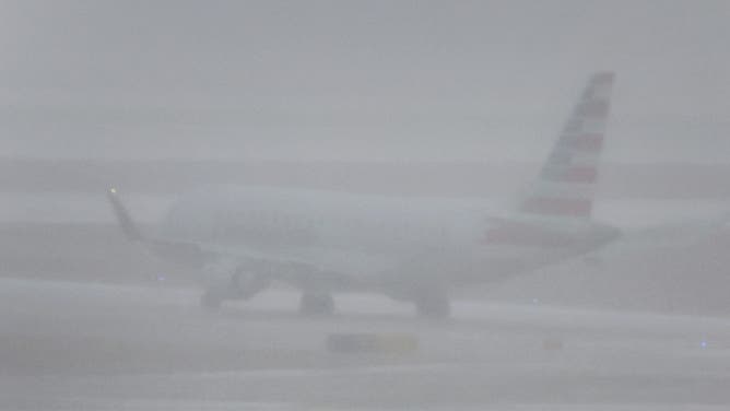 A jet takes off at O'Hare International Airport on December 22, 2022 in Chicago, Illinois.