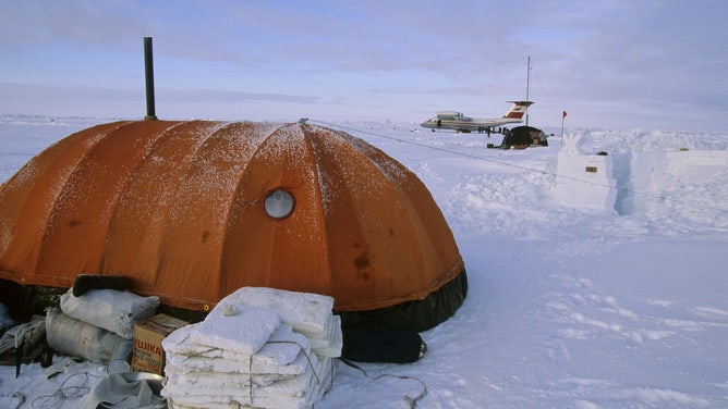 The Barneo research facility near the Geographic North Pole.