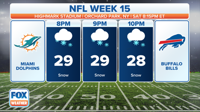 Miami Dolphins will need a lot more heaters as snow is expected for Buffalo Bills  game