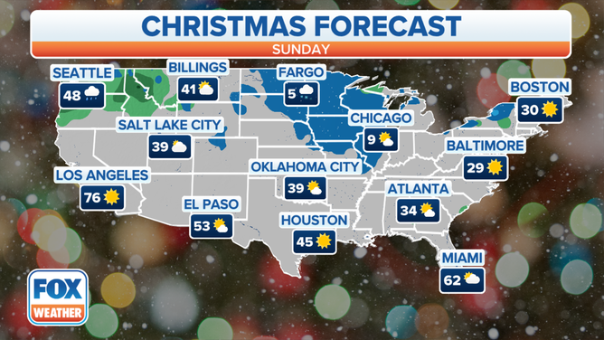 Uno sguardo nazionale alle previsioni del tempo di Natale.