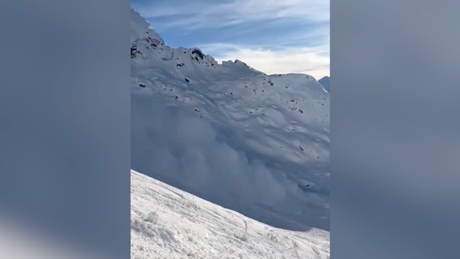 The avalanche after it wiped out the skiers.