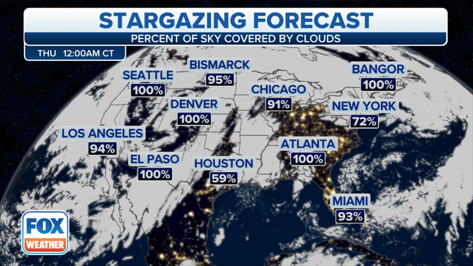 Wednesday night stargazing forecast for the U.S.