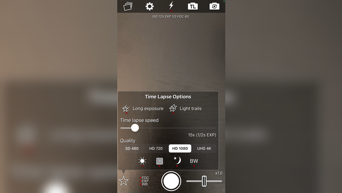 NightCap app camera settings for astrophotography.