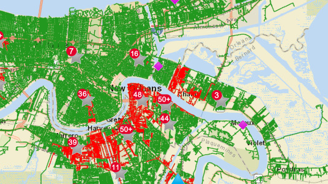 Power outage map