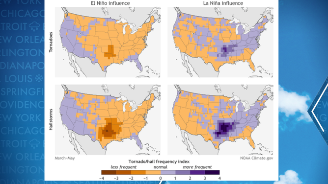 La Nina tornado map