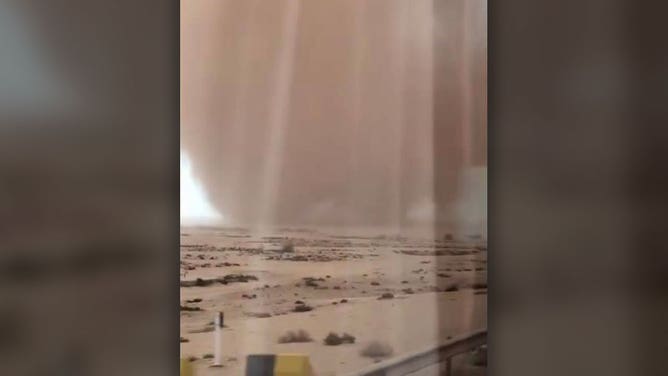 Tornado in Qatar seen in December 2022 in video provided by Storyful.