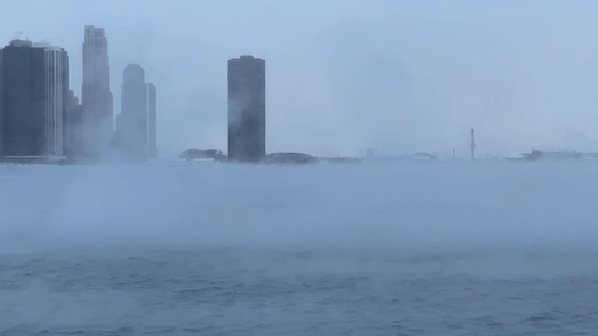 Arctic sea smoke wafts away from Lake Michigan in Chicago on Dec. 23, 2022.