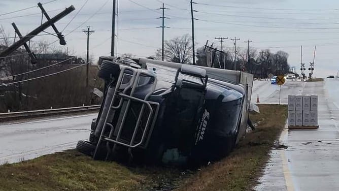 On January 12, 2023, a semi truck overturned on Hwy 20 in Decatur, Alabama.