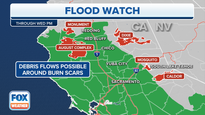 Flood Watches are in effect across California until at least Wednesday.