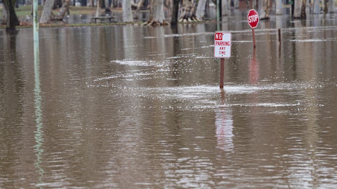 Flooding in California due to atmospheric river storms.