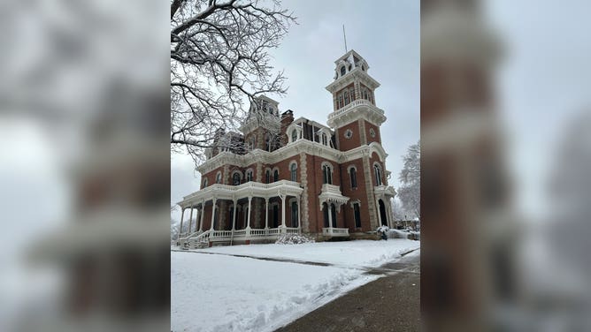 Snow covered Terrace Hill in Des Moines, Iowa. January 19, 2023.