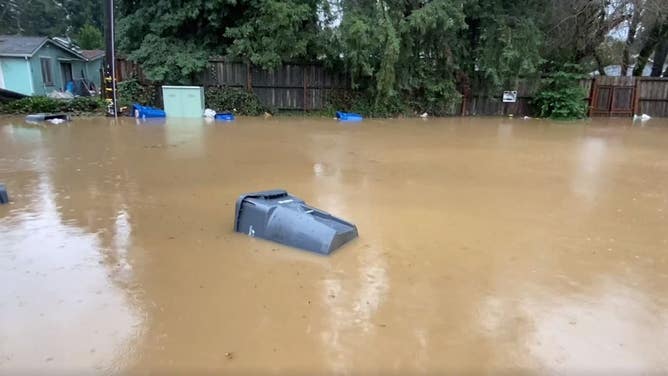 Flooded community of Felton Grove in Santa Cruz County, California.