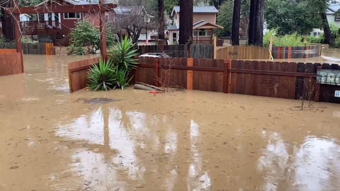 Flooded community of Felton Grove in Santa Cruz County, California.