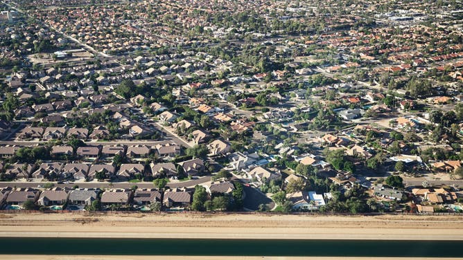 The Central Arizona Project carries Colorado River water on October 25, 2022 outside suburbs in Phoenix, Arizona.