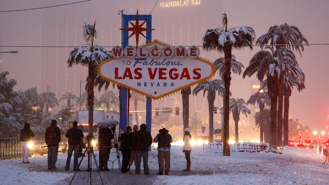 Winter Storm Dumps Snow On Las Vegas