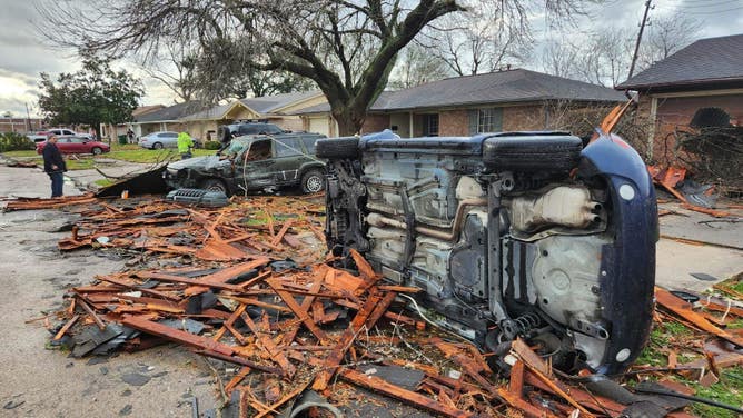 Look at the damage left behind by severe storms tornadoes that