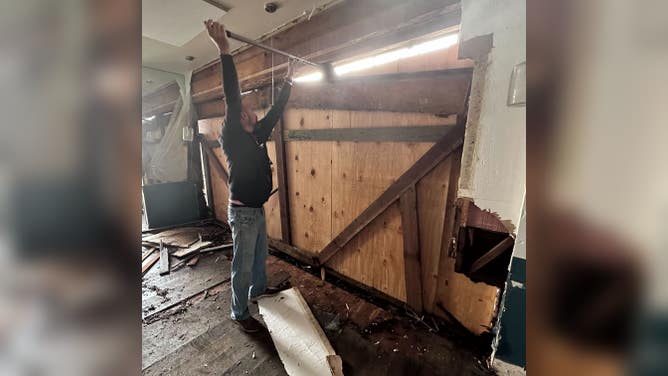 Clean-up efforts inside Zelda's on the Beach.