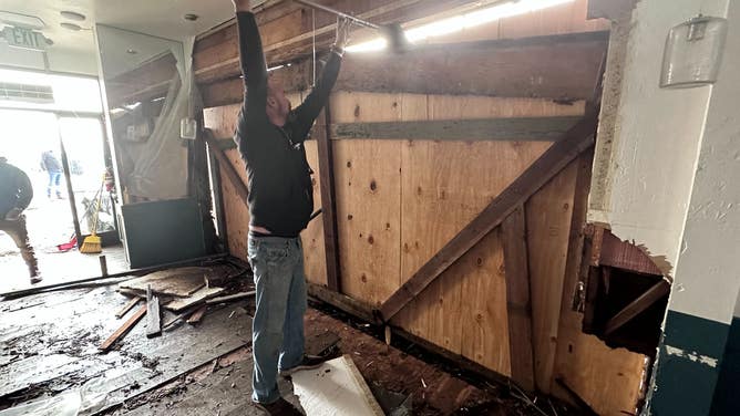 Storm damage and flooding in Capitola Beach, California on Tuesday, Jan. 10, 2023. (Image: Robert Ray/FOX Weather)