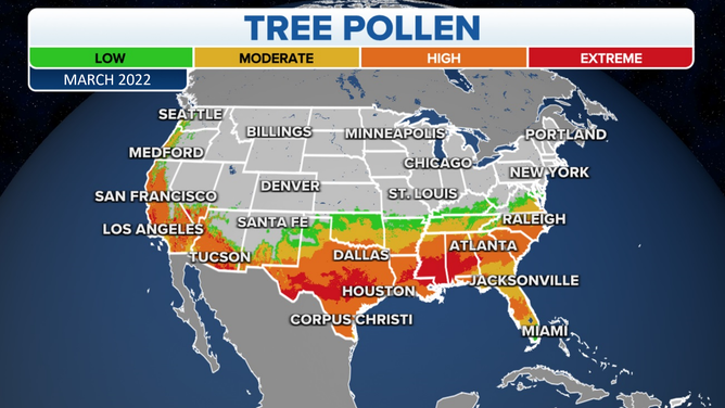 March 2022 pollen map