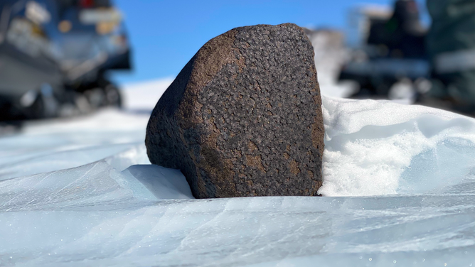 The 17 pound meteorite found in Antarctica.