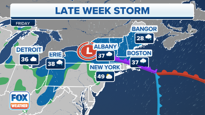 The winter storm forecast on Friday.