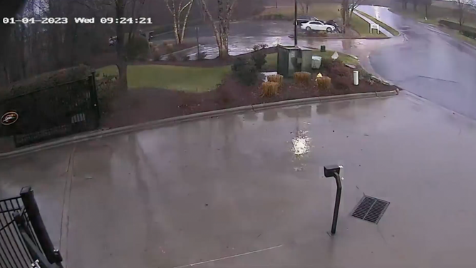 Lightning strike at JR Motorsports in Mooresville, NC on January 4, 2023.