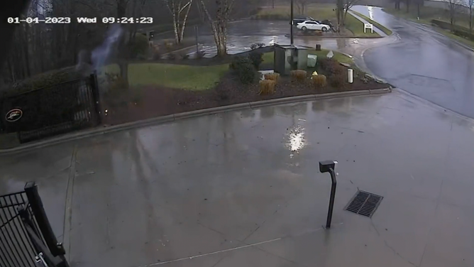 Lightning strike at JR Motorsports in Mooresville, NC on January 4, 2023.