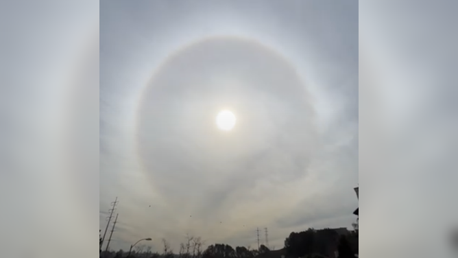 A halo or "sunbow" over San Diego on Jan. 13, 2023.