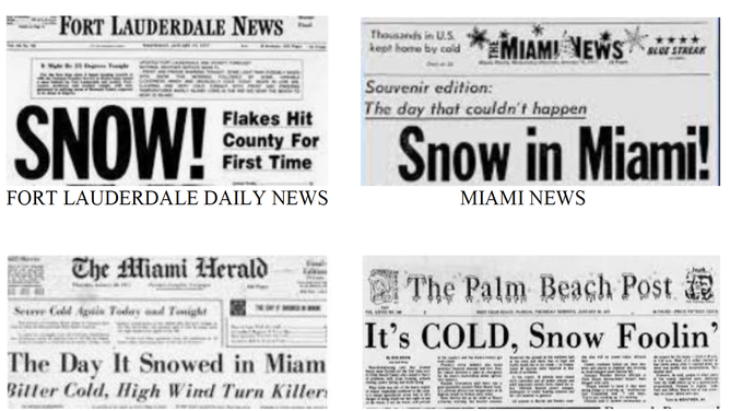 Miami snow headlines