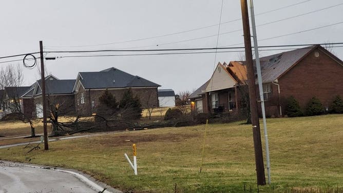 Storm damage at Union City Road in Richmond, Kentucky on January 12, 2023.