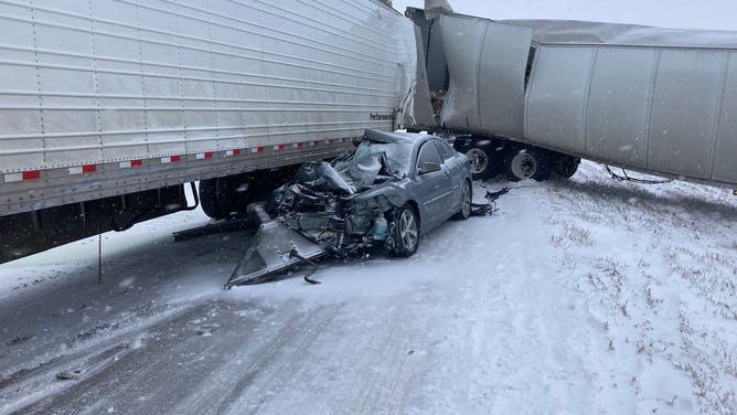 Multi-vehicle crash on I-70 in Colorado on January 18, 2023.