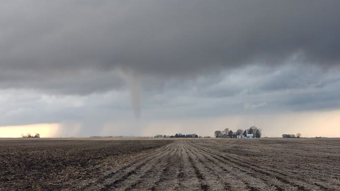 A tornado in Niantic, Illinois.